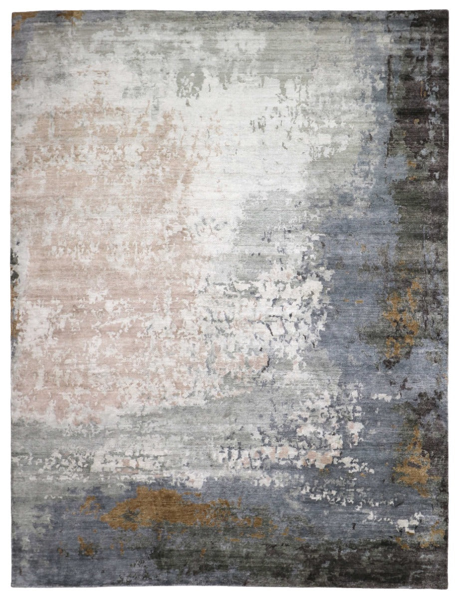 bronze, beige and grey abstract rug