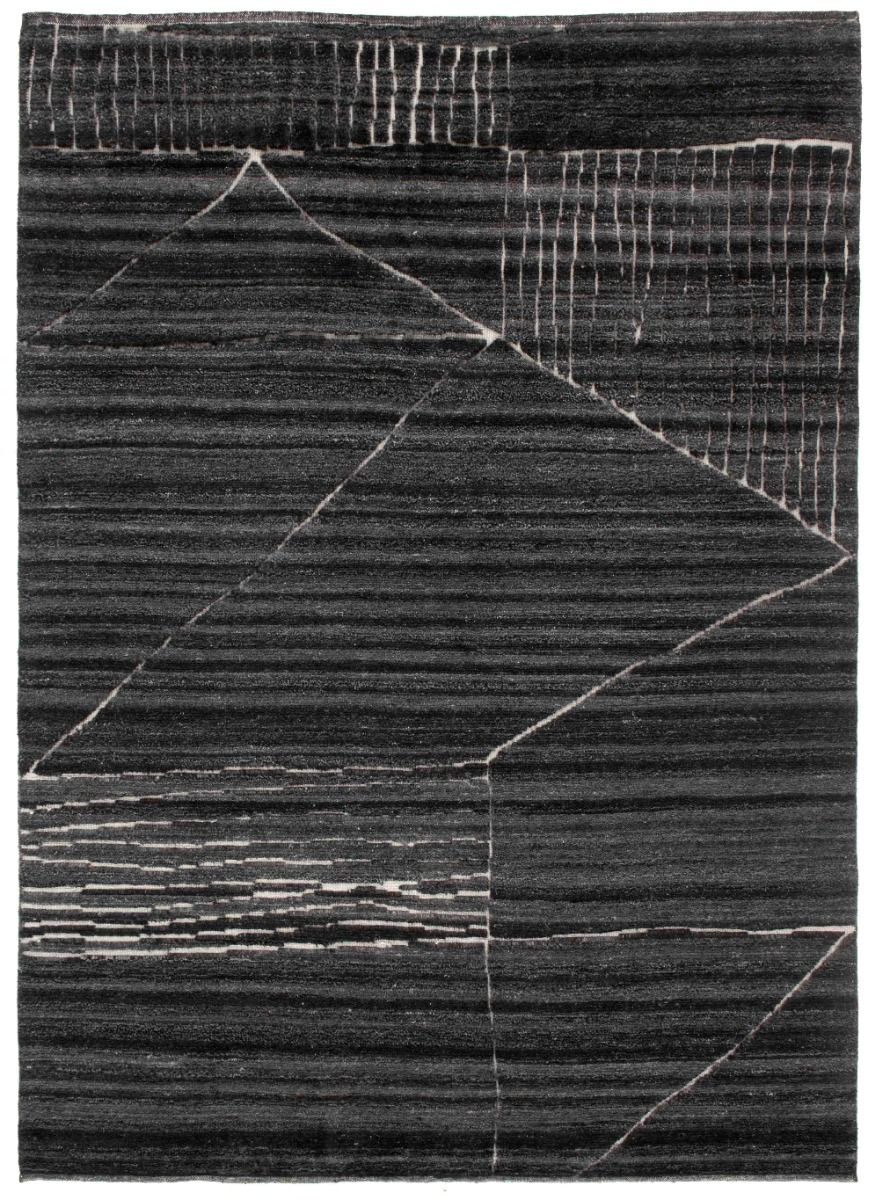 dark grey area rug with abstract design