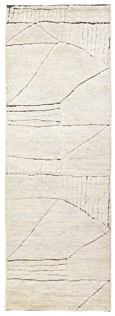beige area runner with abstract design