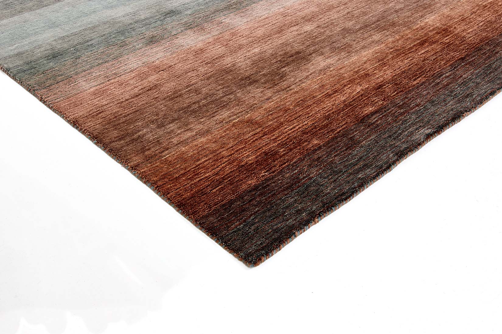 blue and black ombre rug