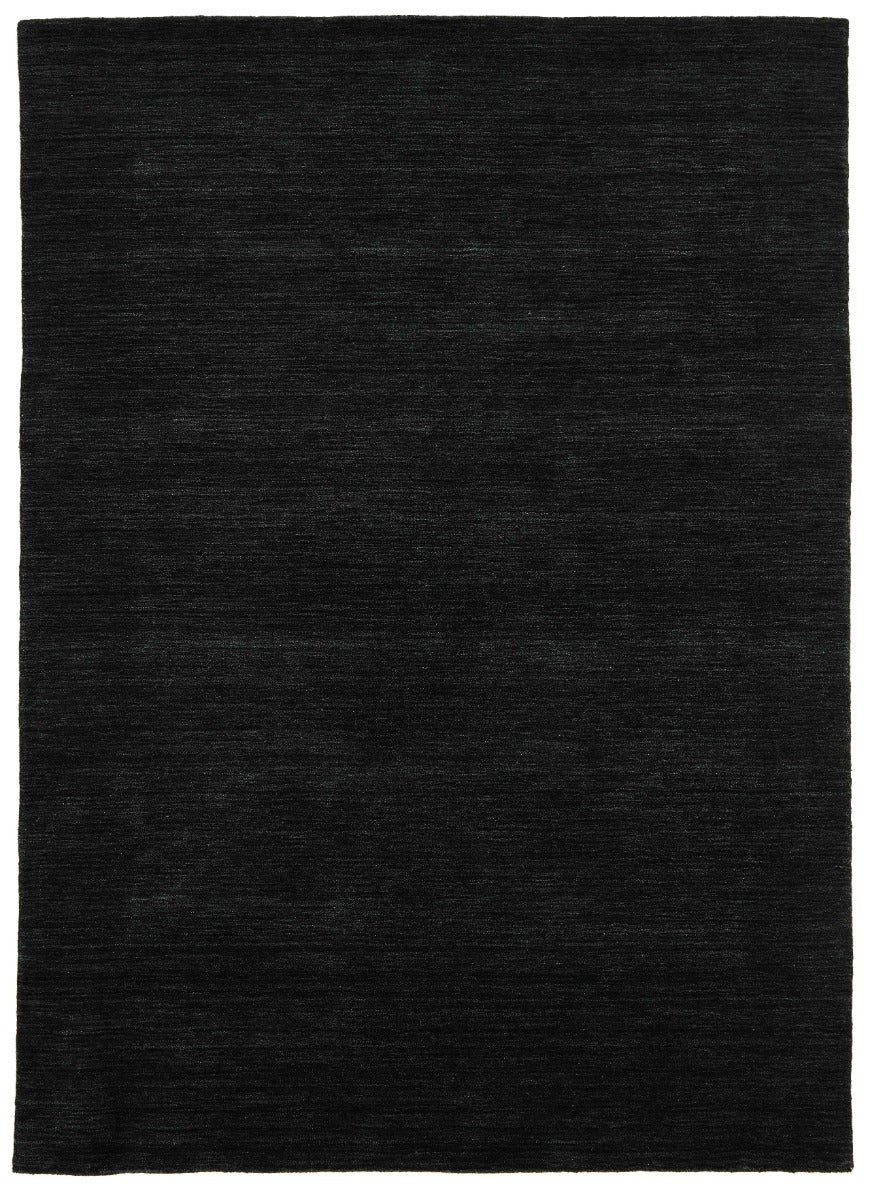 plain black wool area rug