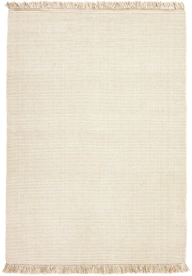 Simple white textured flatweave rug
