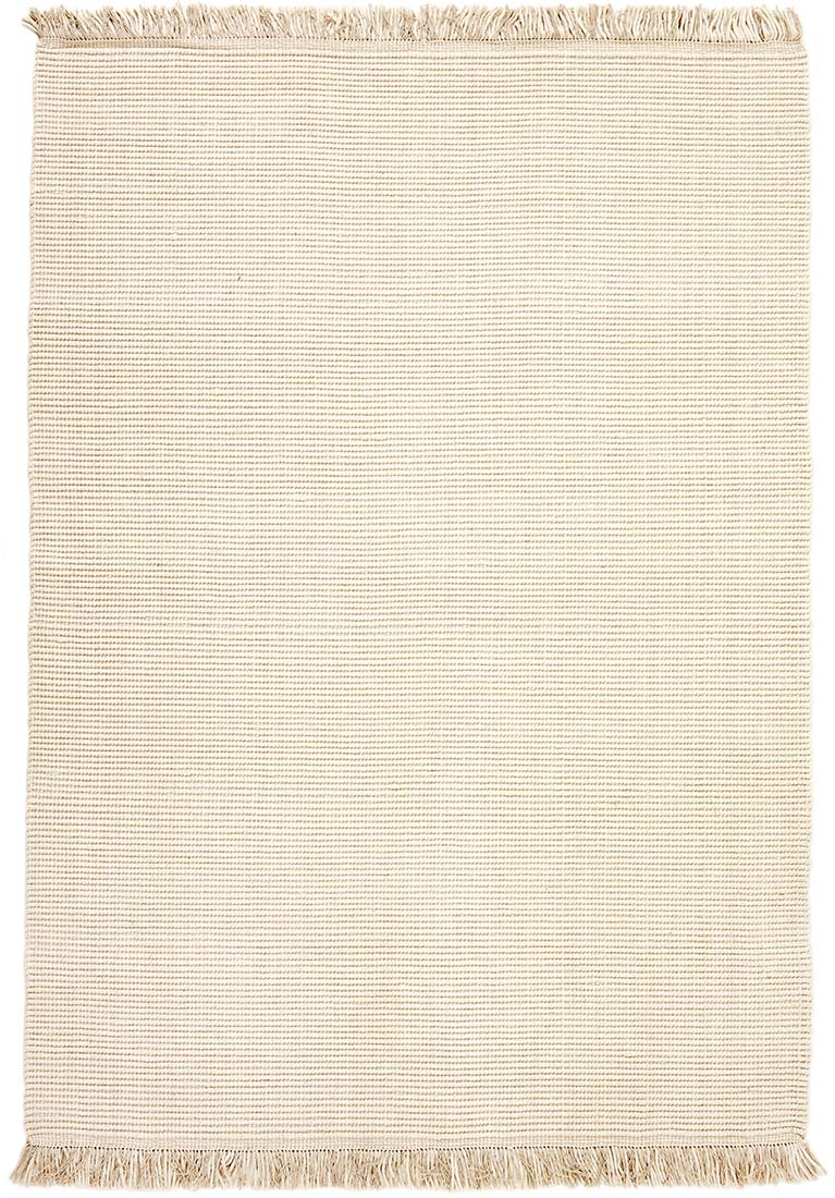 Simple white textured flatweave rug