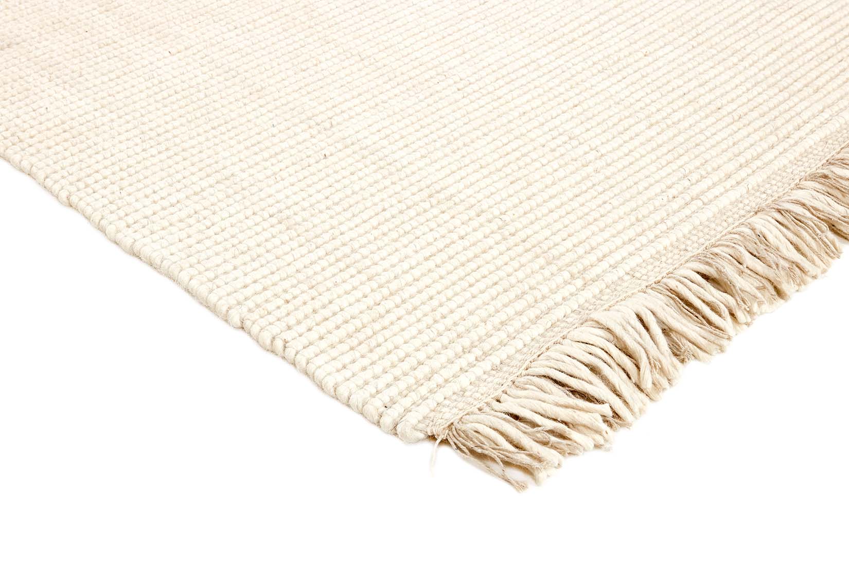 Simple white textured flatweave rug