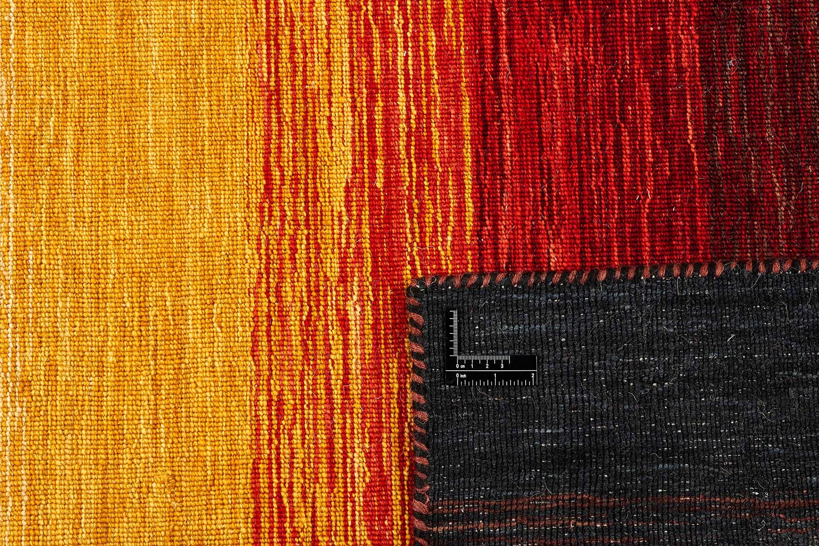 yellow and black ombre flatweave kelim rug