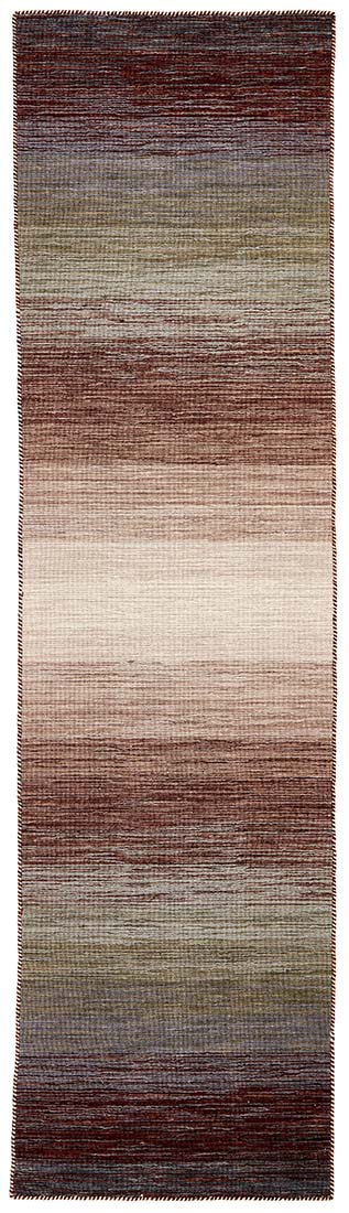 green, brown and cream ombre kelim runner
