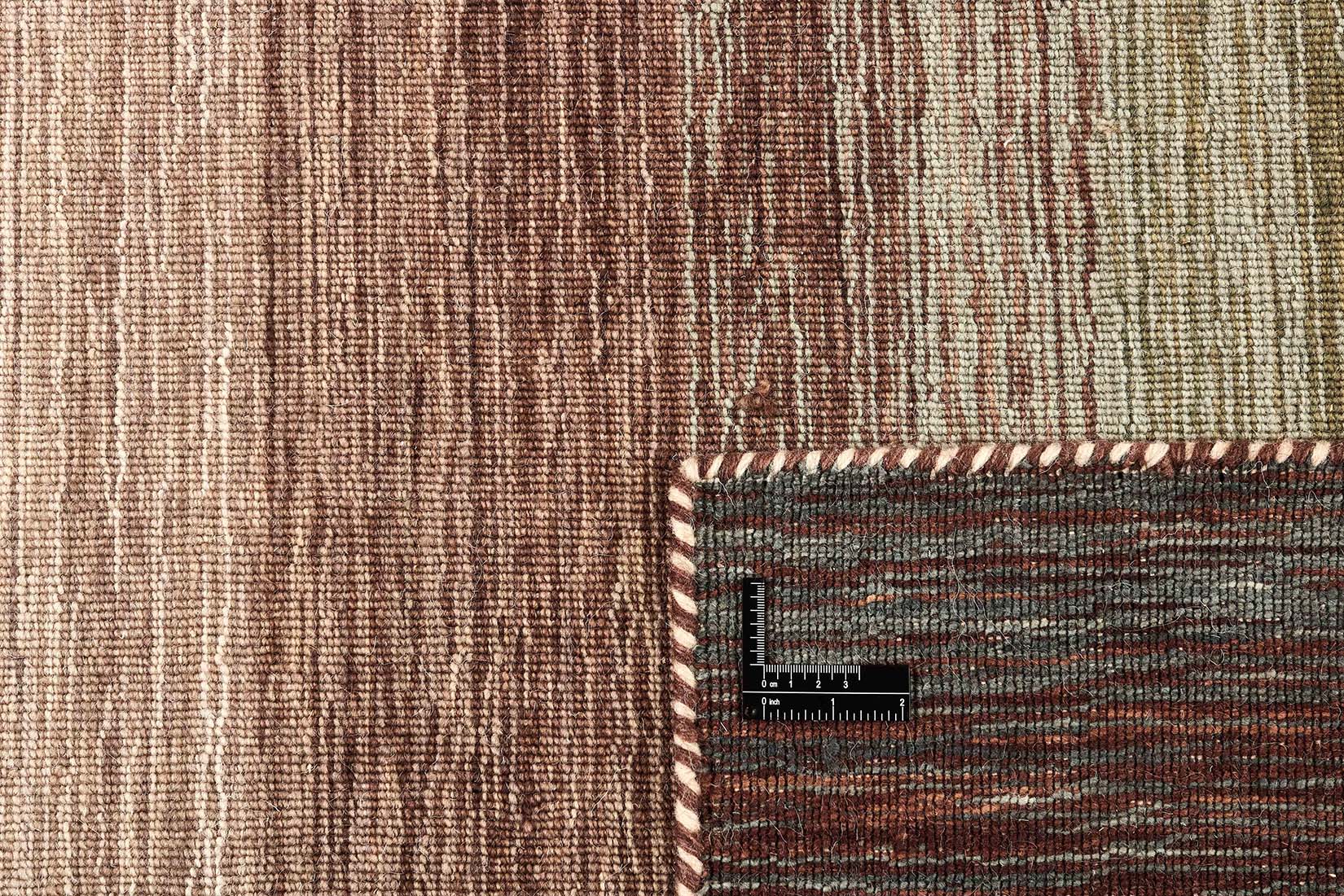 brown and cream ombre flatweave kelim rug