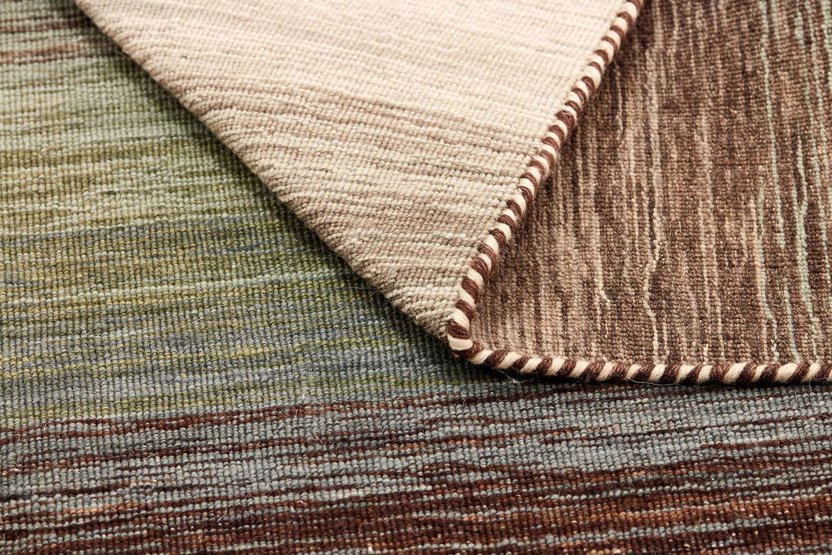 brown and cream ombre flatweave kelim rug