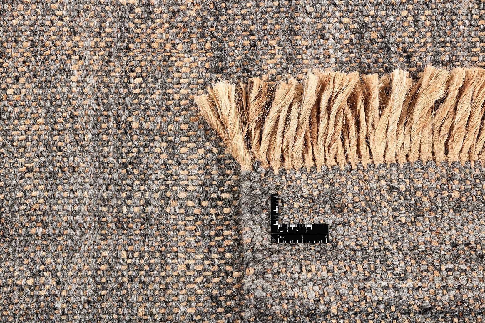 Dark grey textured flatweave rug