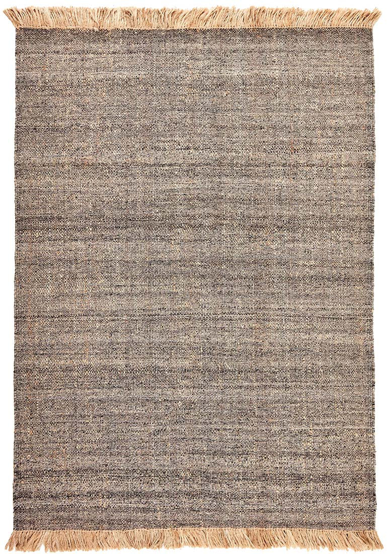 Dark grey textured flatweave rug