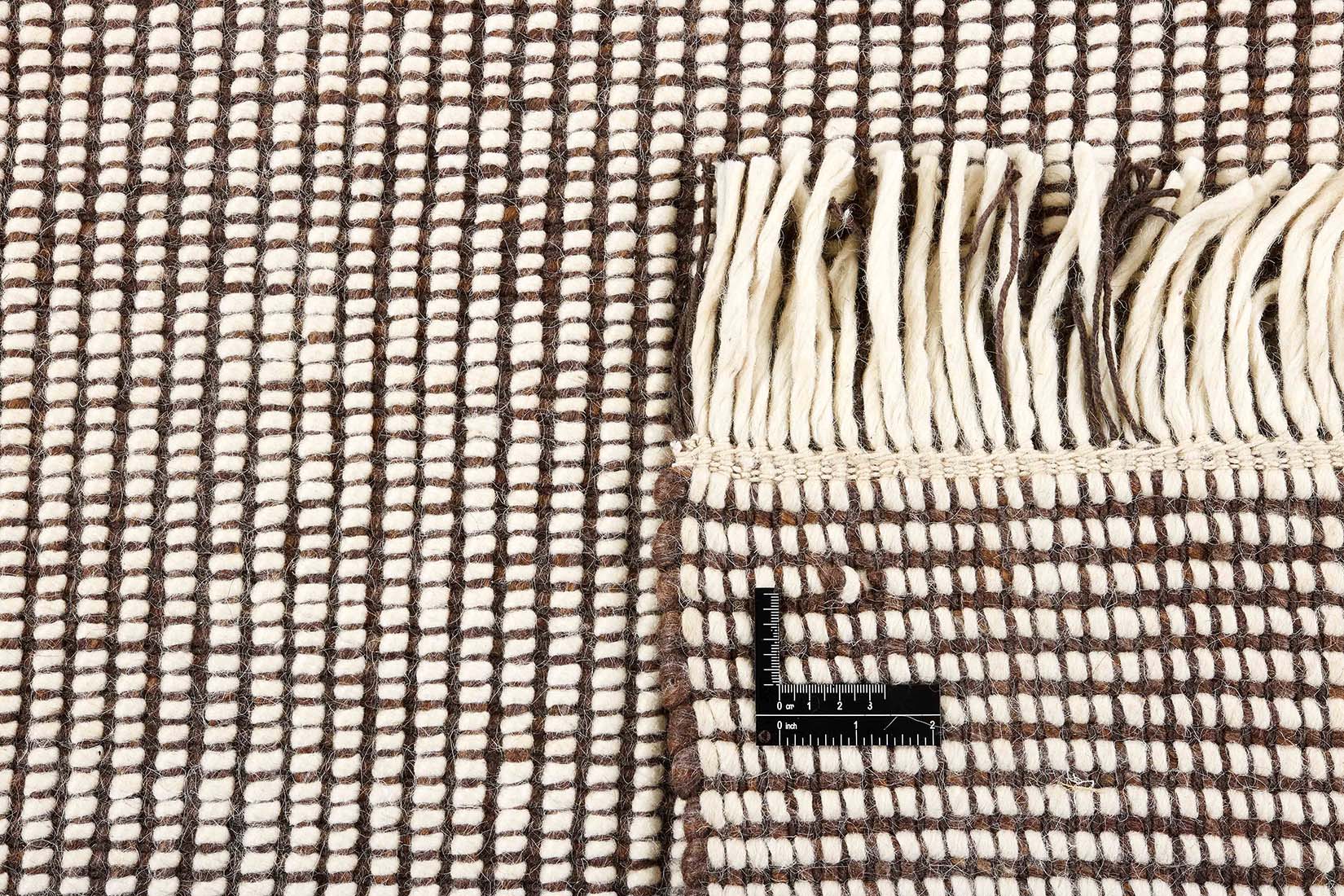 Brown textured flatweave rug