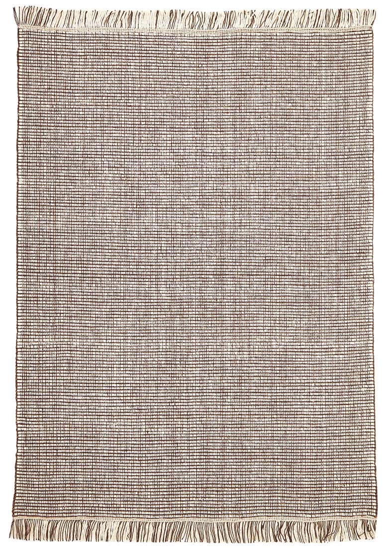 Brown textured flatweave rug