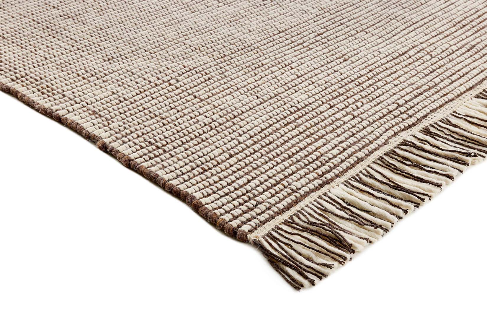 Brown textured flatweave rug