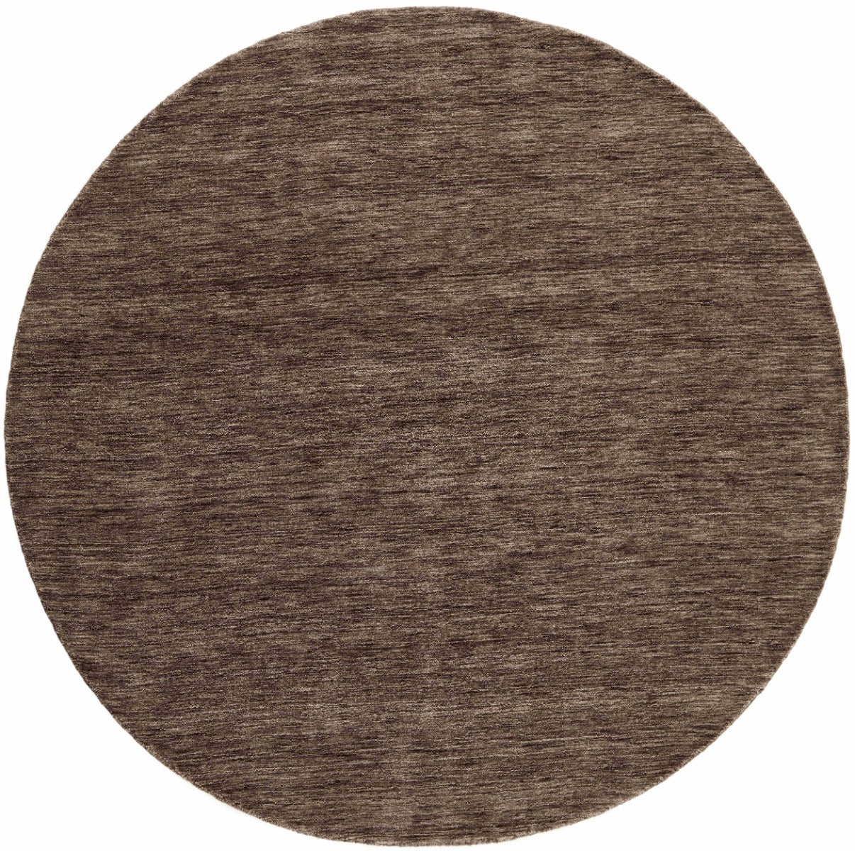 plain brown wool circle rug