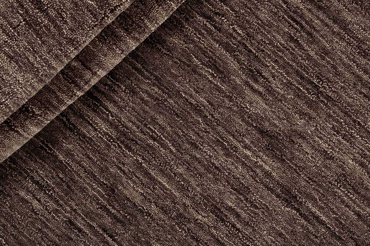plain brown wool circle rug