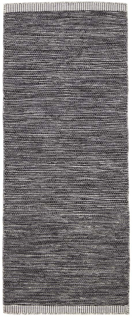 plain grey and black flatweave runner