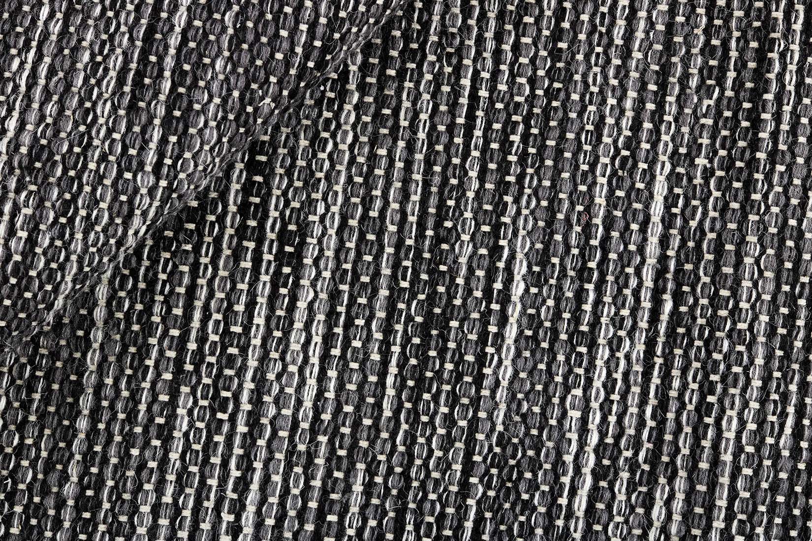 plain grey and black flatweave runner