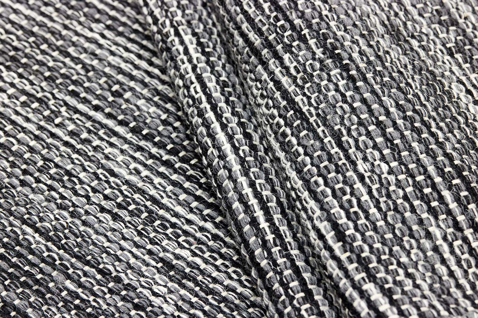 plain grey and black flatweave runner