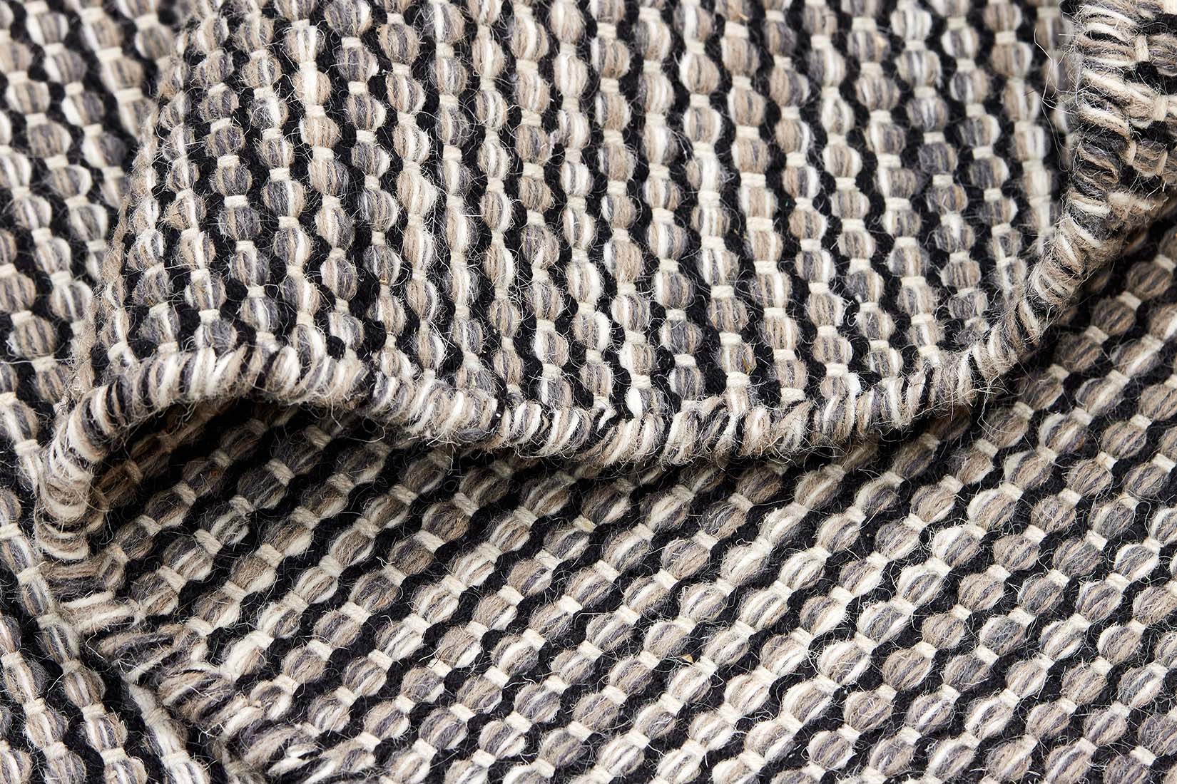 plain grey and beige flatweave runner