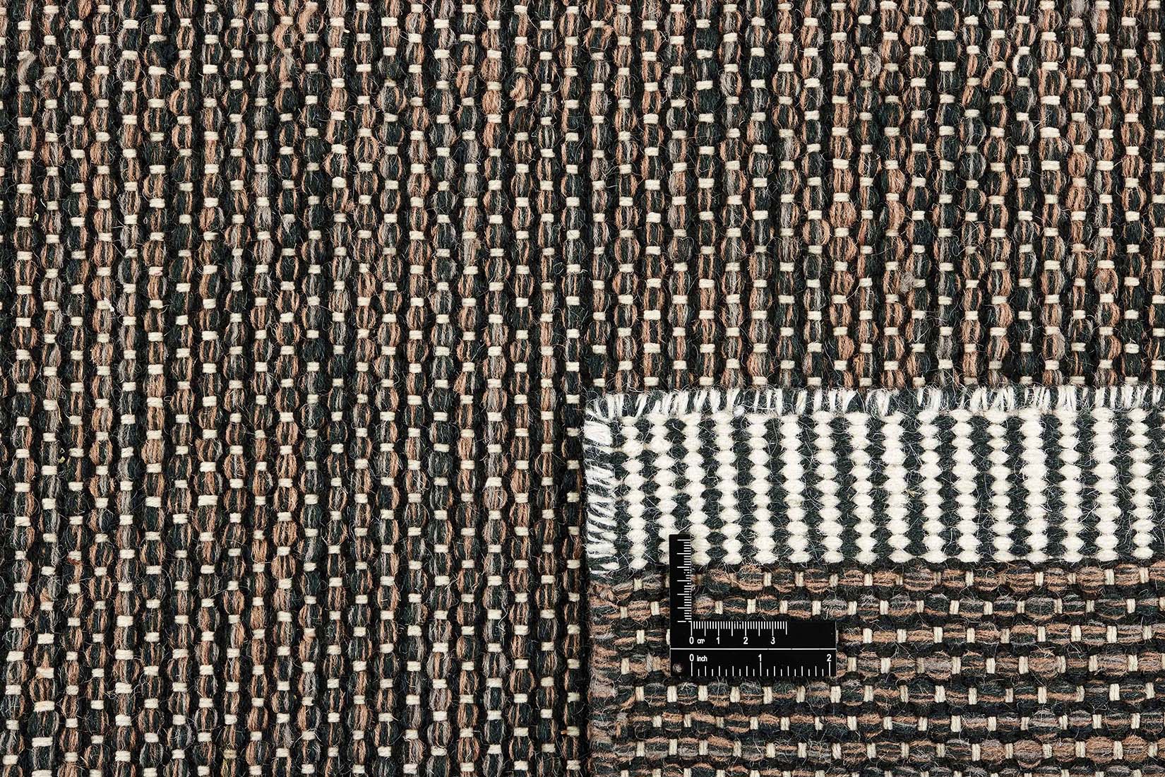 plain brown flatweave wool runner