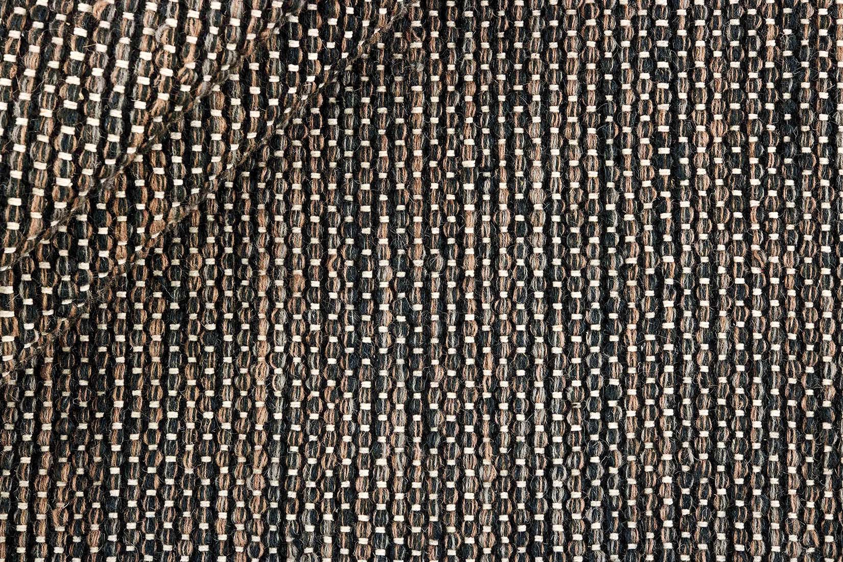 plain brown flatweave wool runner