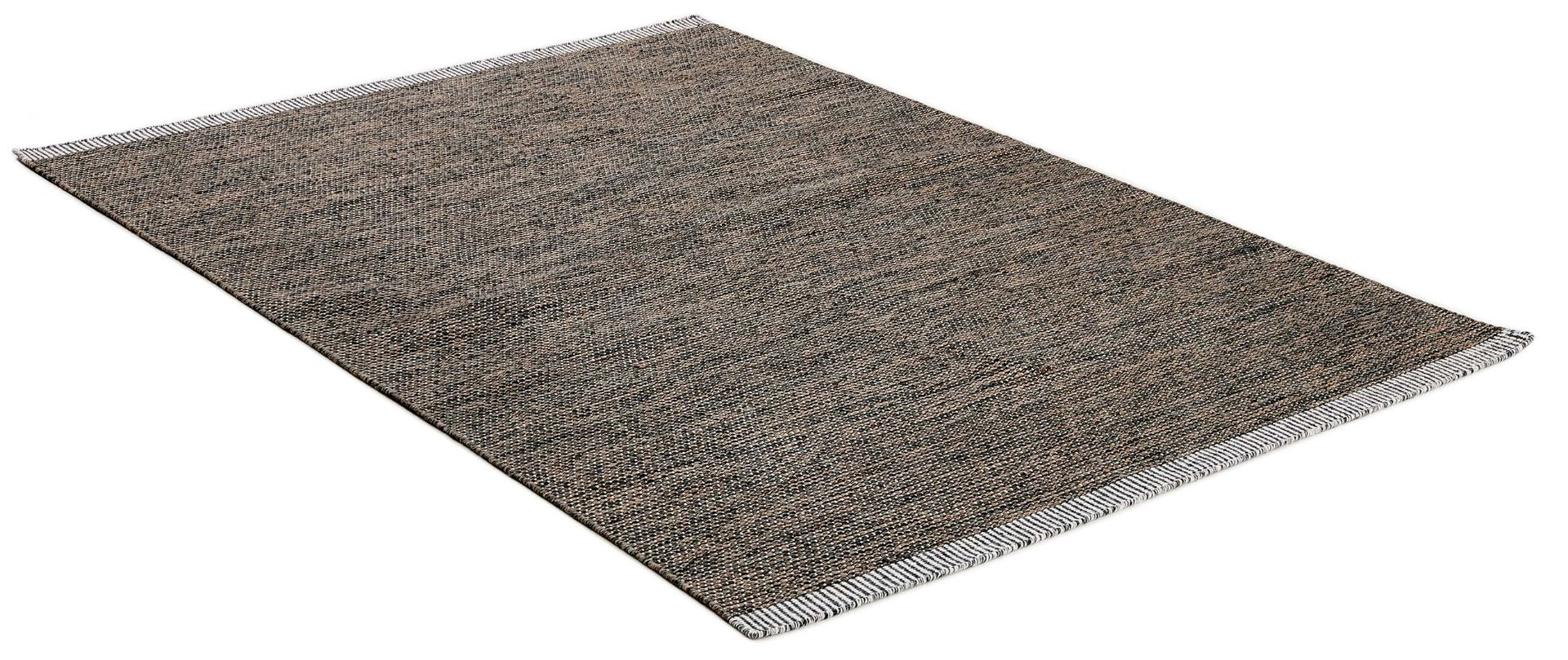 plain brown flatweave wool rug
