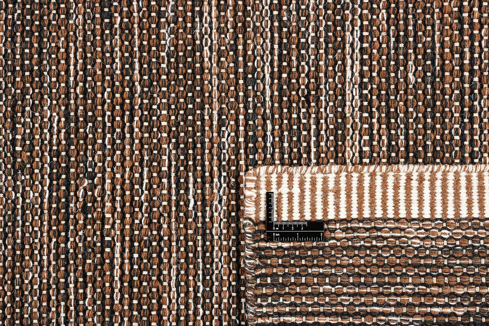 plain soft brown flatweave wool runner