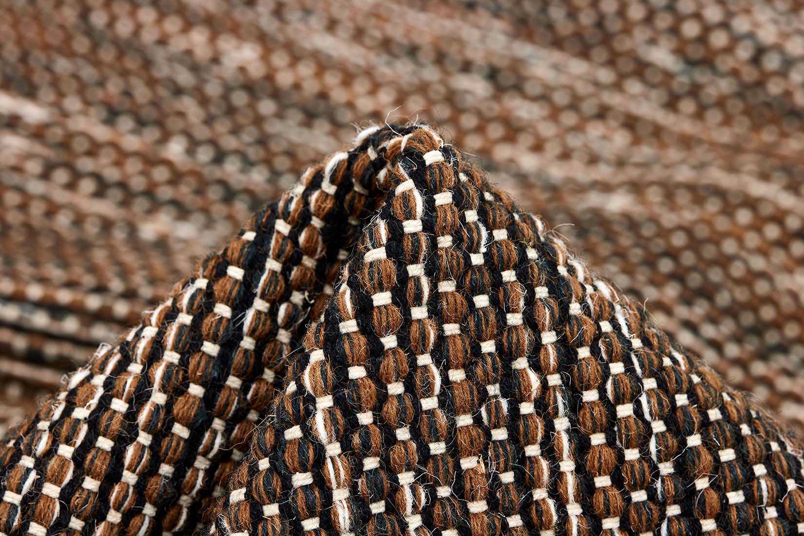 plain soft brown flatweave wool runner