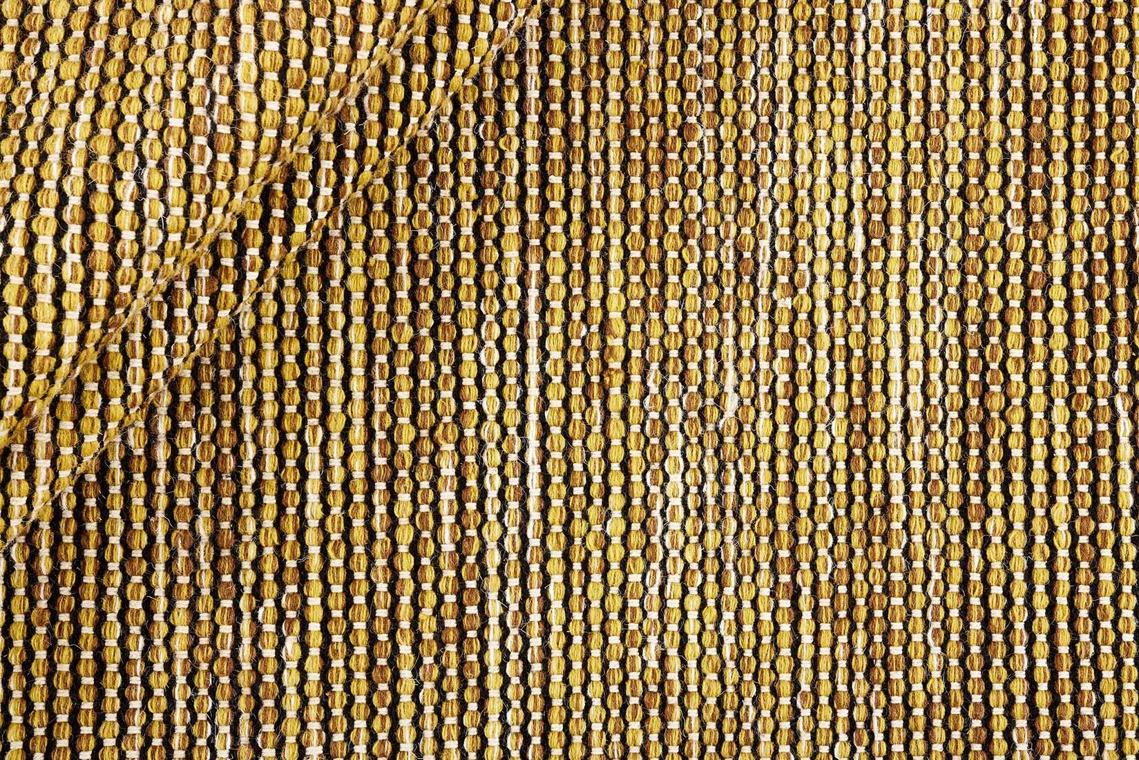 plain yellow flatweave wool runner