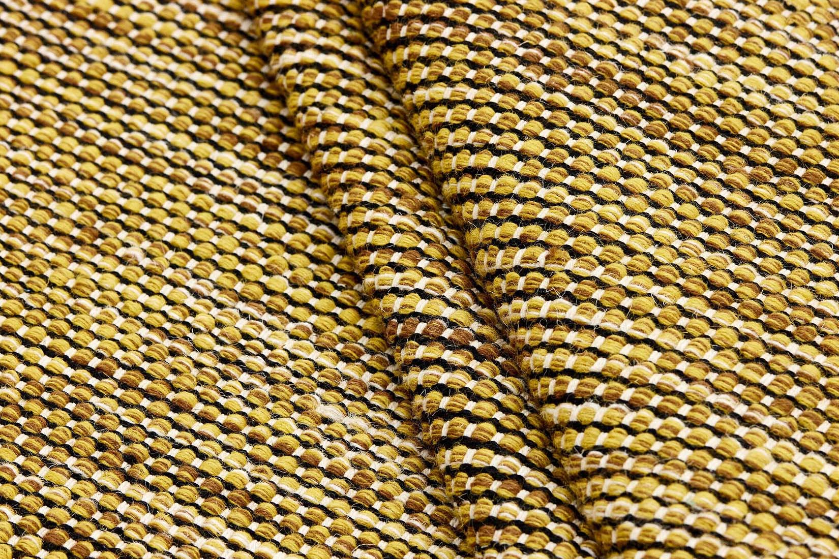 plain yellow flatweave wool runner