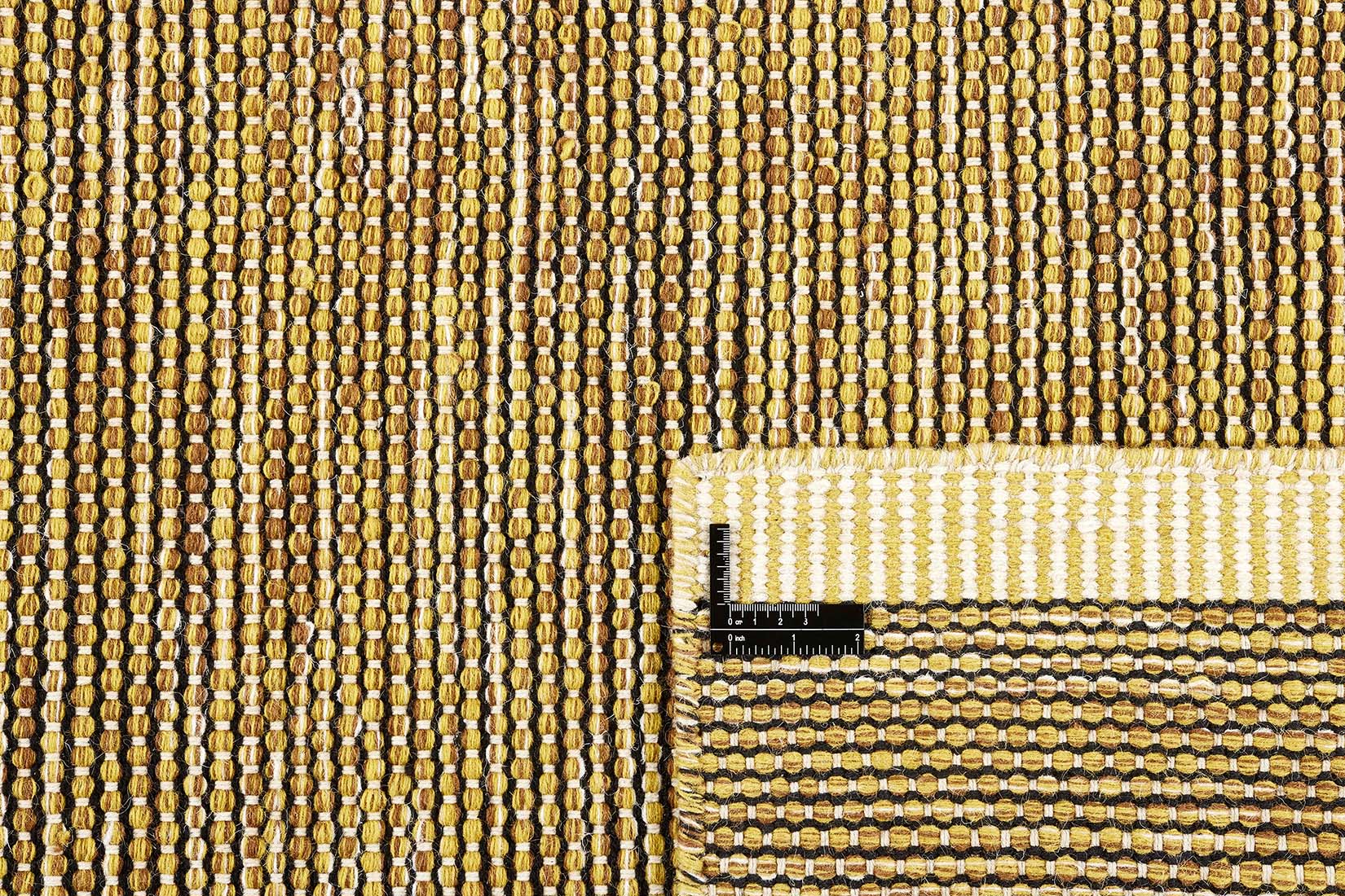 plain yellow flatweave wool runner