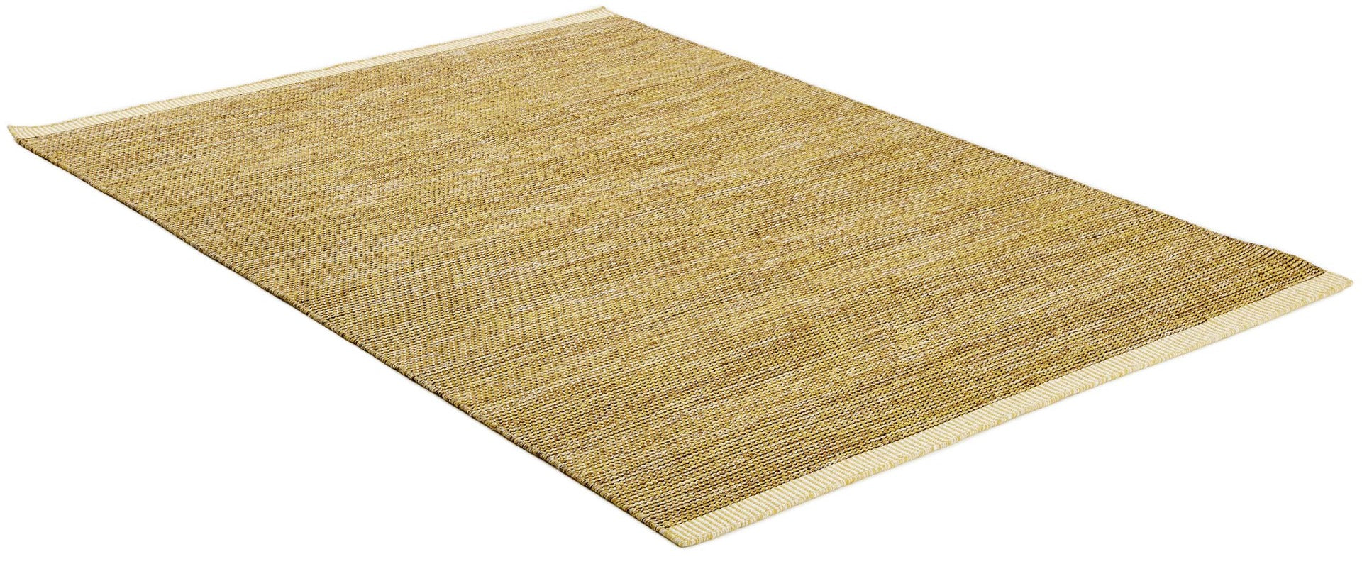 plain yellow flatweave wool rug