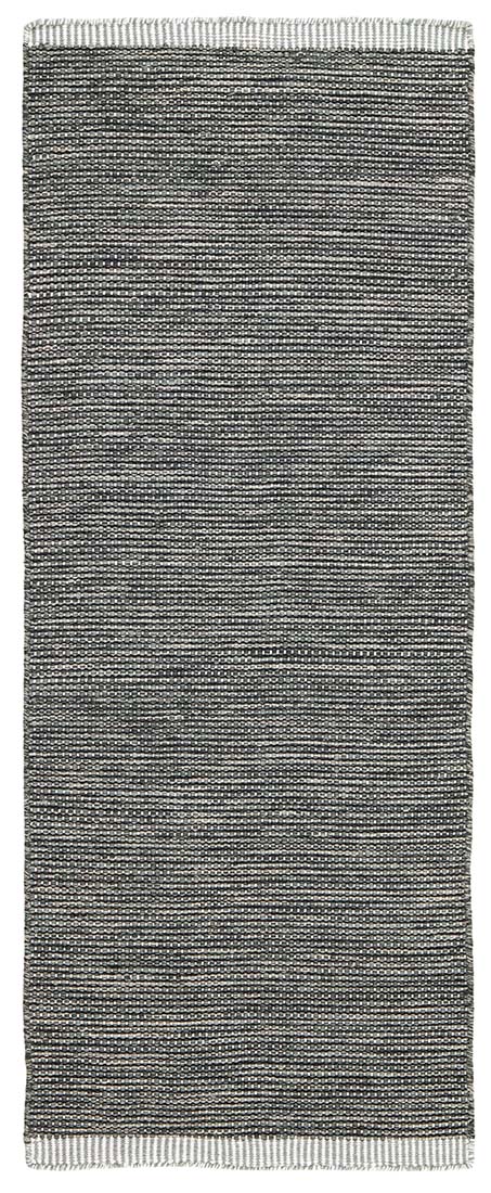 plain black and green flatweave wool runner
