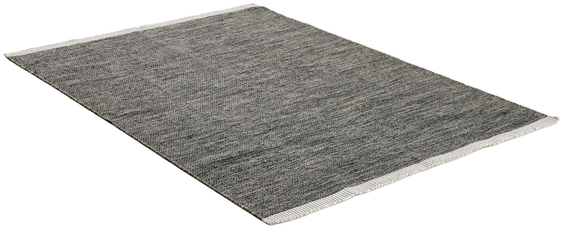 plain black and green flatweave wool rug