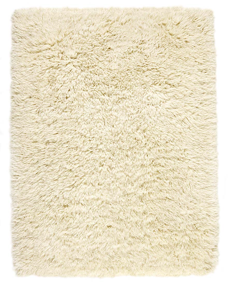 cream wool shagpile rug