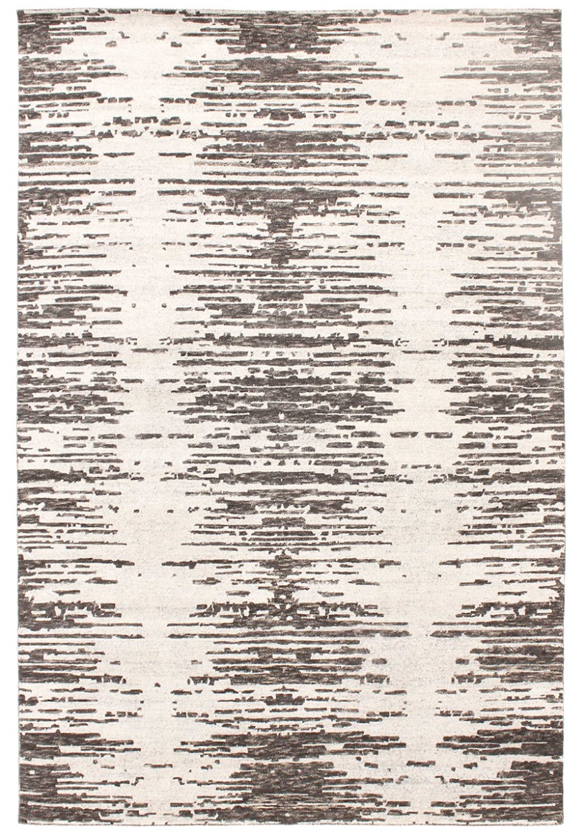 wool and viscose abstract rug in beige and brown