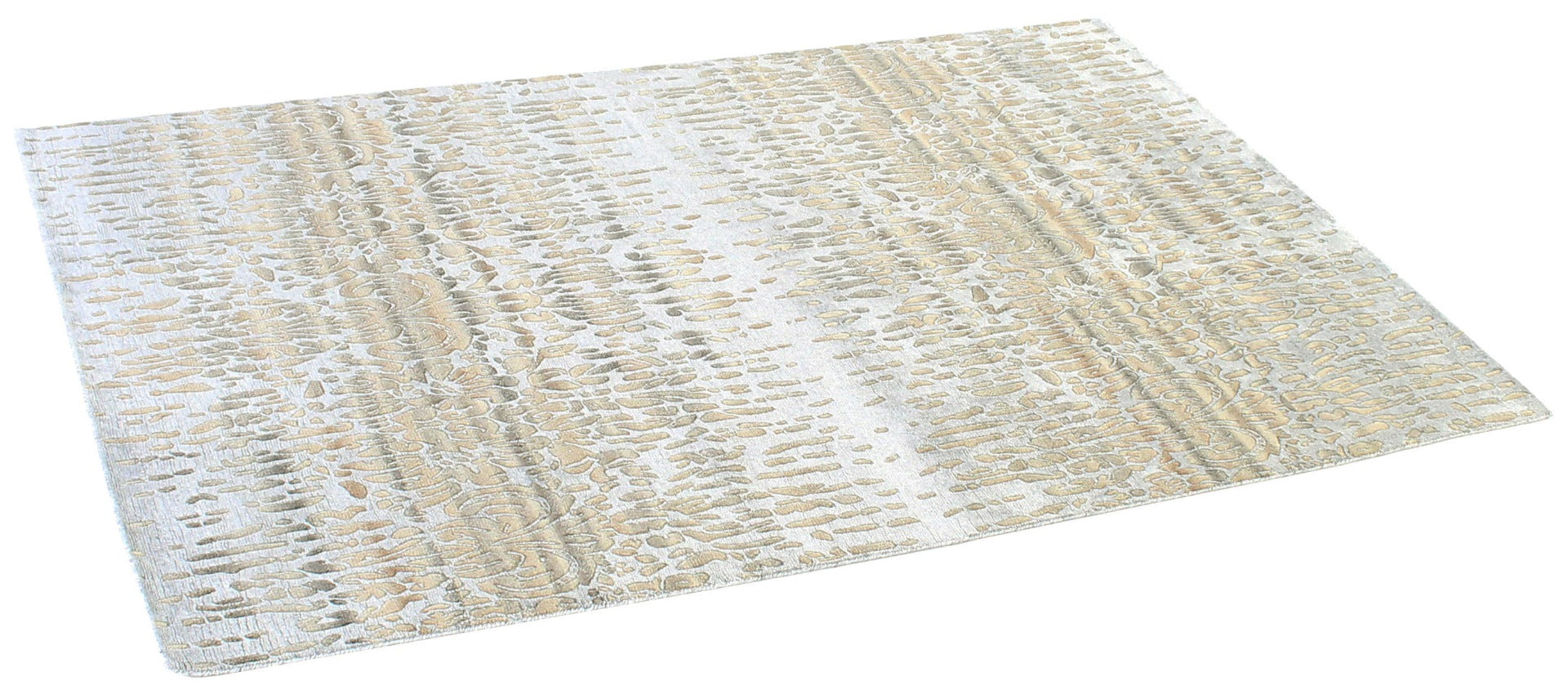 wool and viscose rug with abstract design in beige and grey