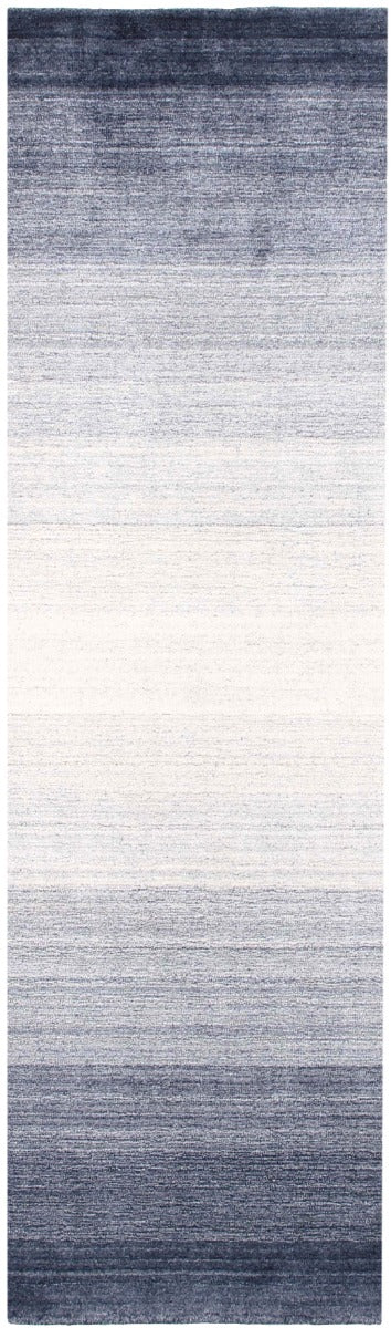 blue and white ombre runner