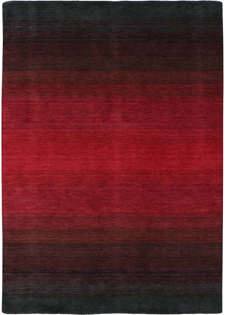 red and black ombre rug