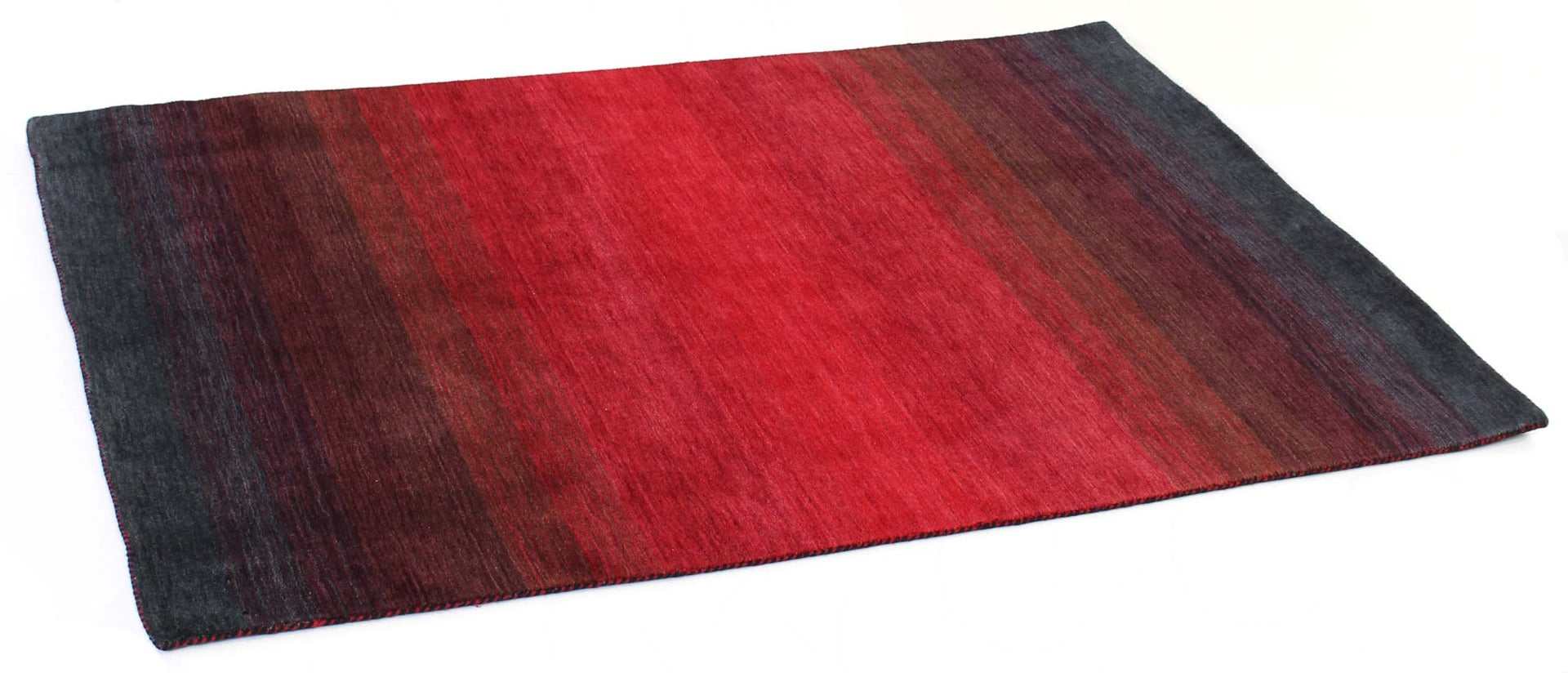 red and black ombre rug
