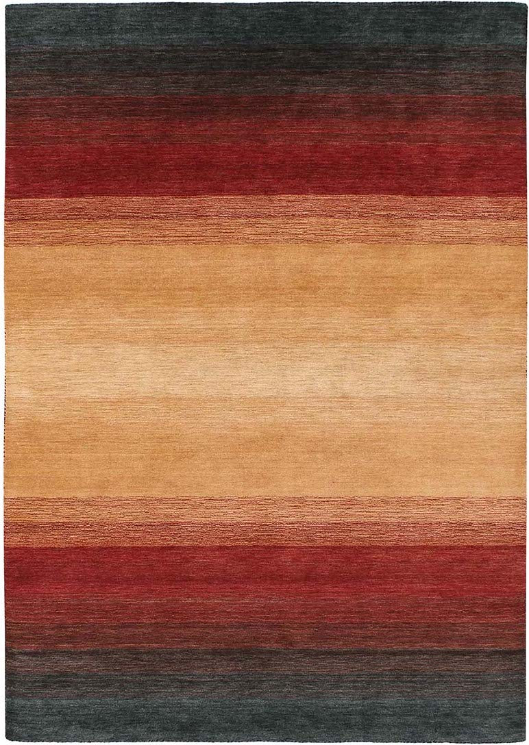 red, orange, yellow and black ombre rug
