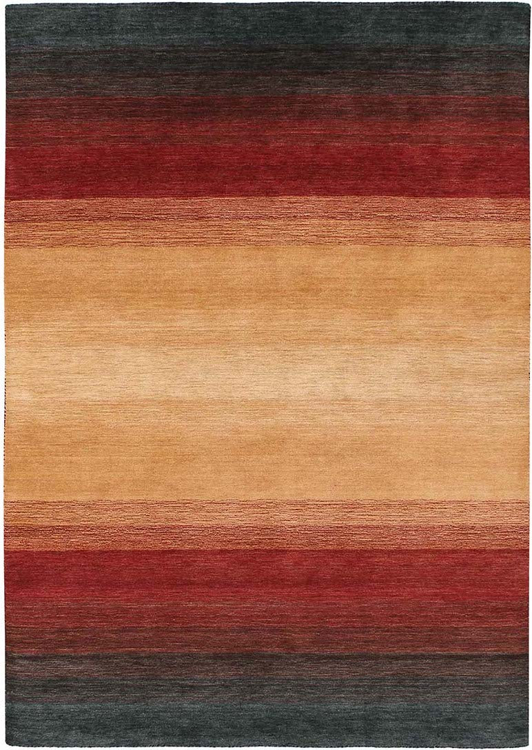 red, orange, yellow and black ombre rug