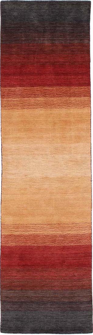 red, orange, yellow and black ombre runner