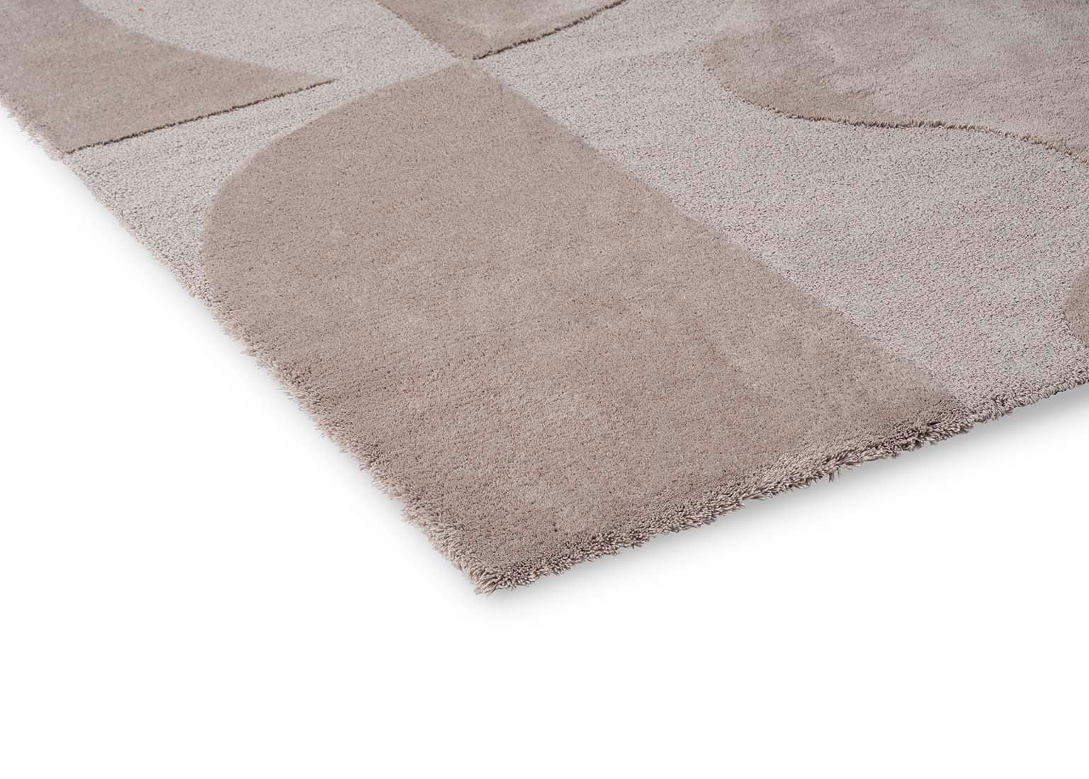 beige wool rug with geometric textured design