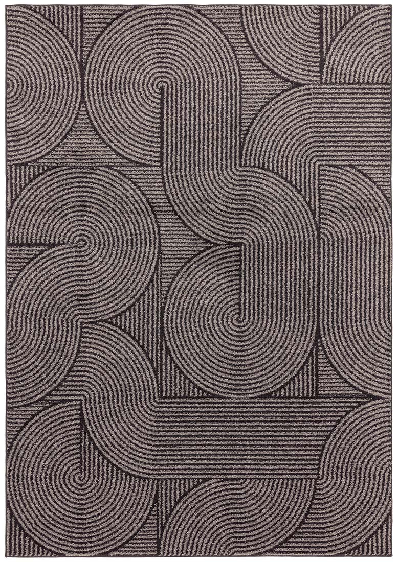 abstract charcoal grey flatweave rug