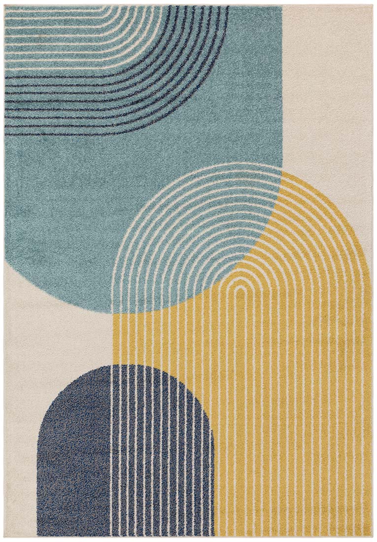 retro blue flatweave rug