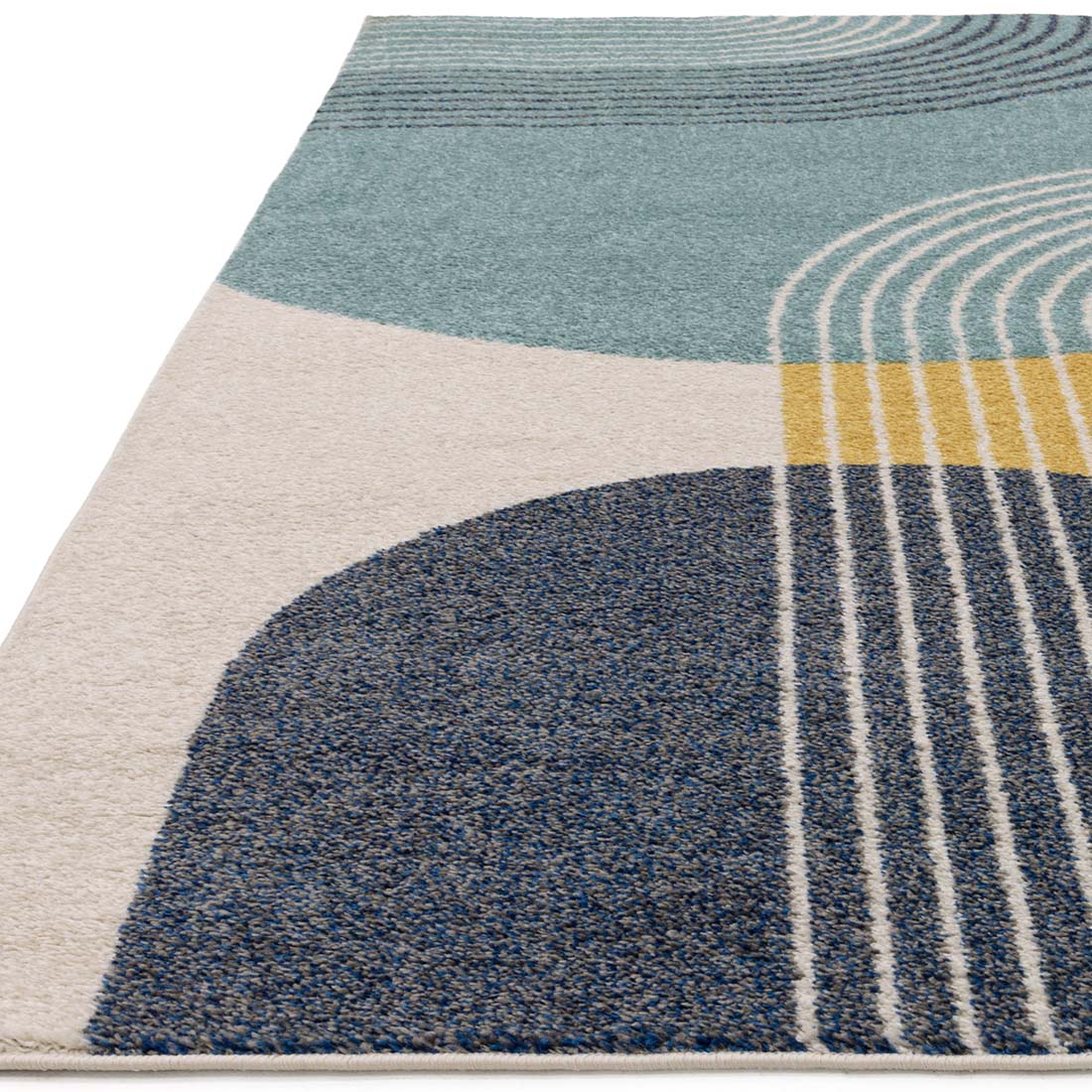 retro blue flatweave rug