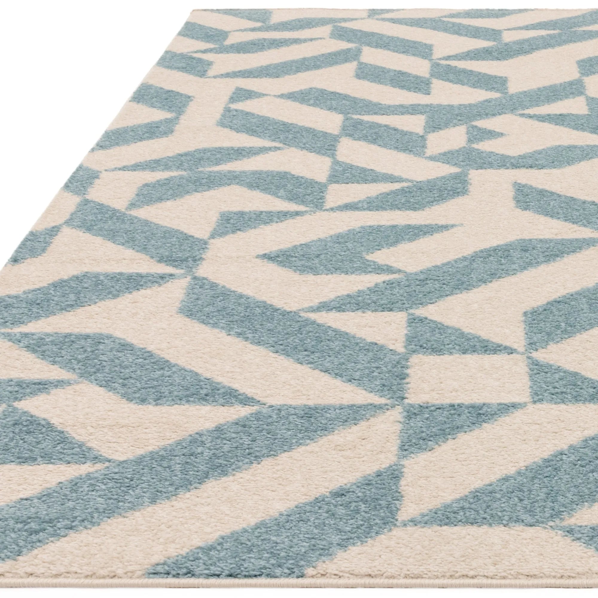 abstract blue flatweave rug