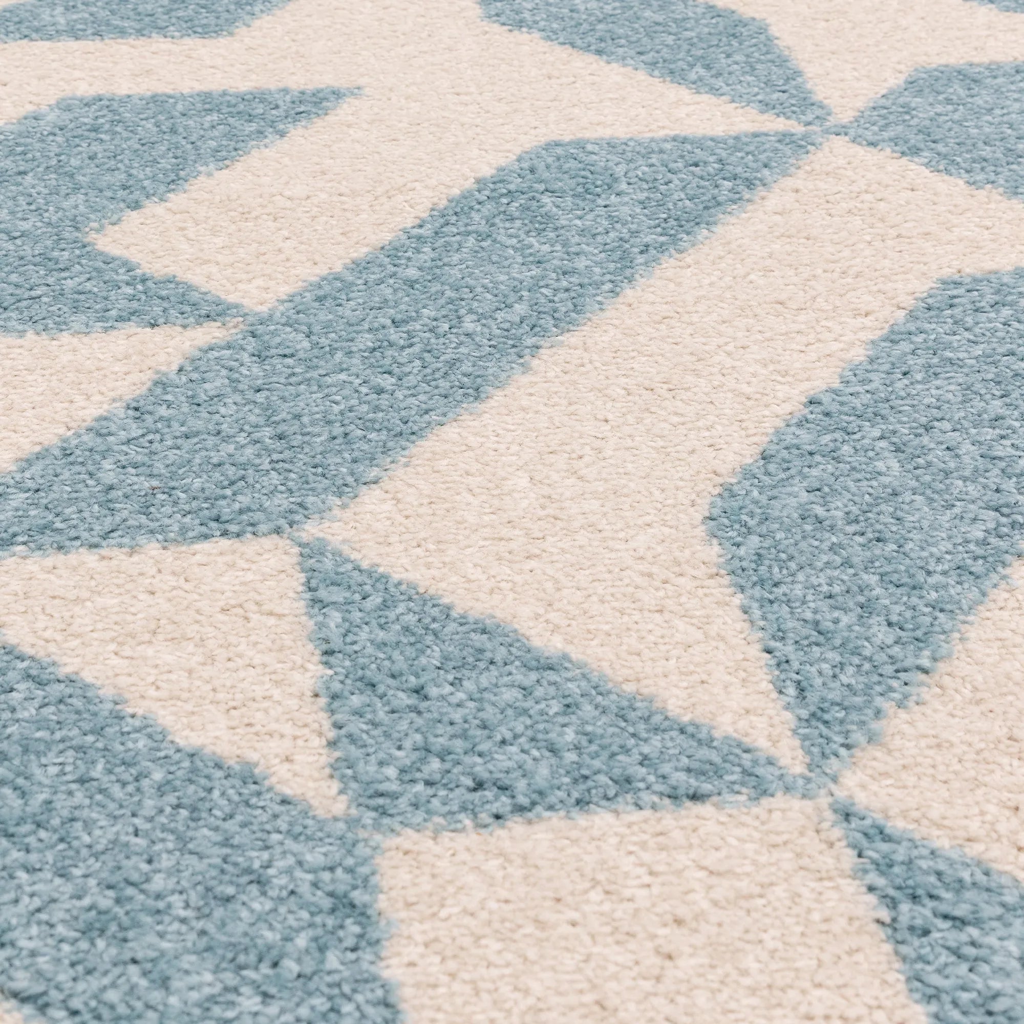abstract blue flatweave rug