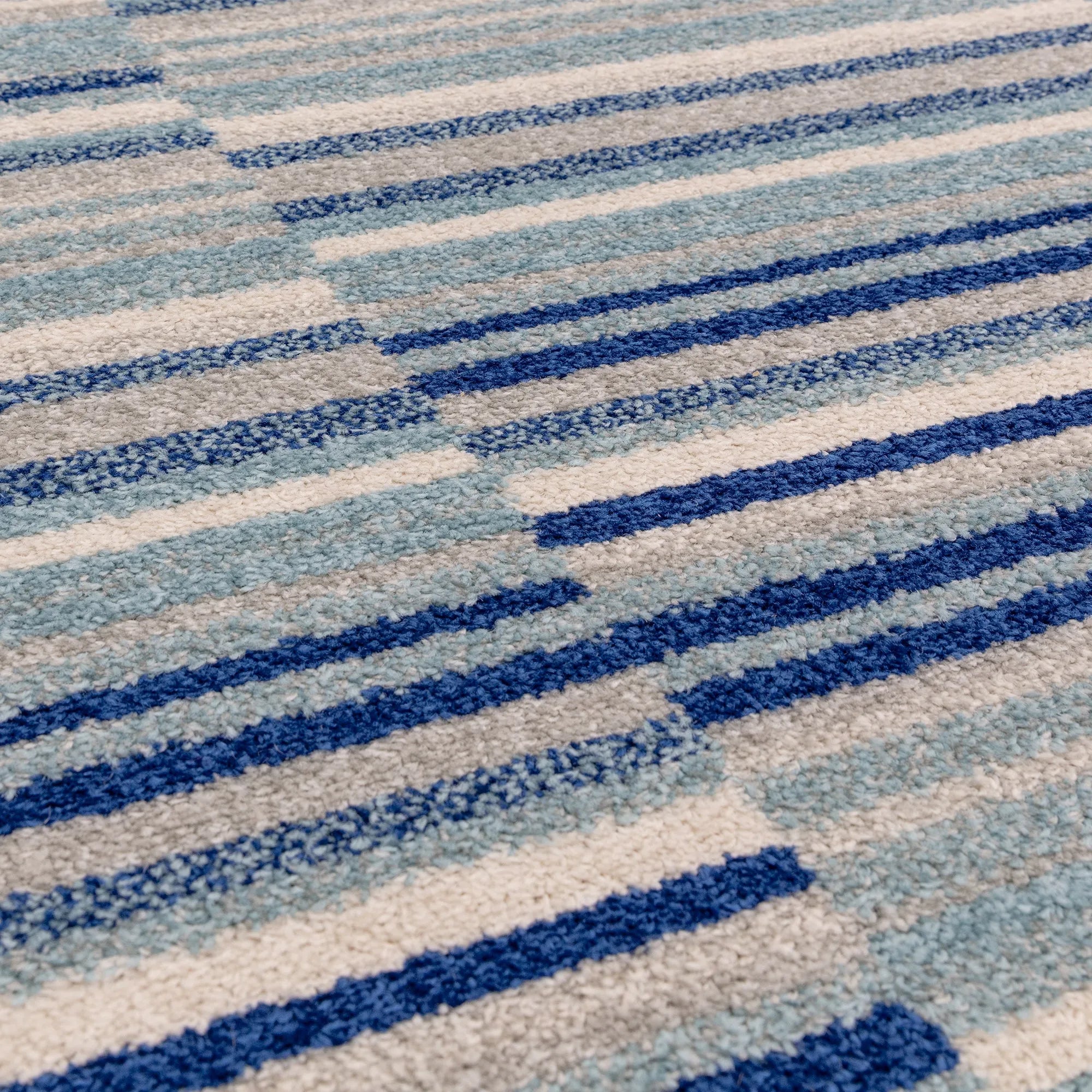 abstract blue flatweave rug